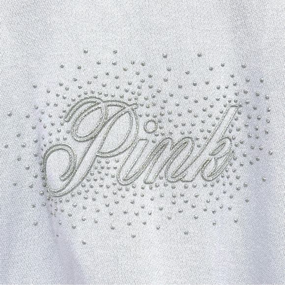 PINK Victoria’s Secret Purple Lavender Rhinestone Logo Sweatshirt XL - Picture 4 of 7